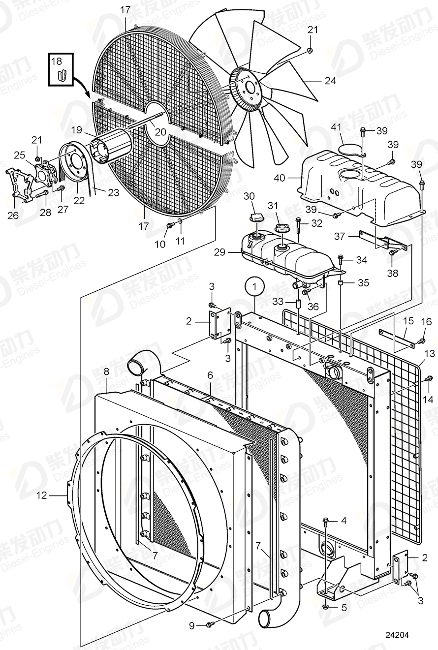 沃尔沃 膨胀水箱 1674916 图纸
